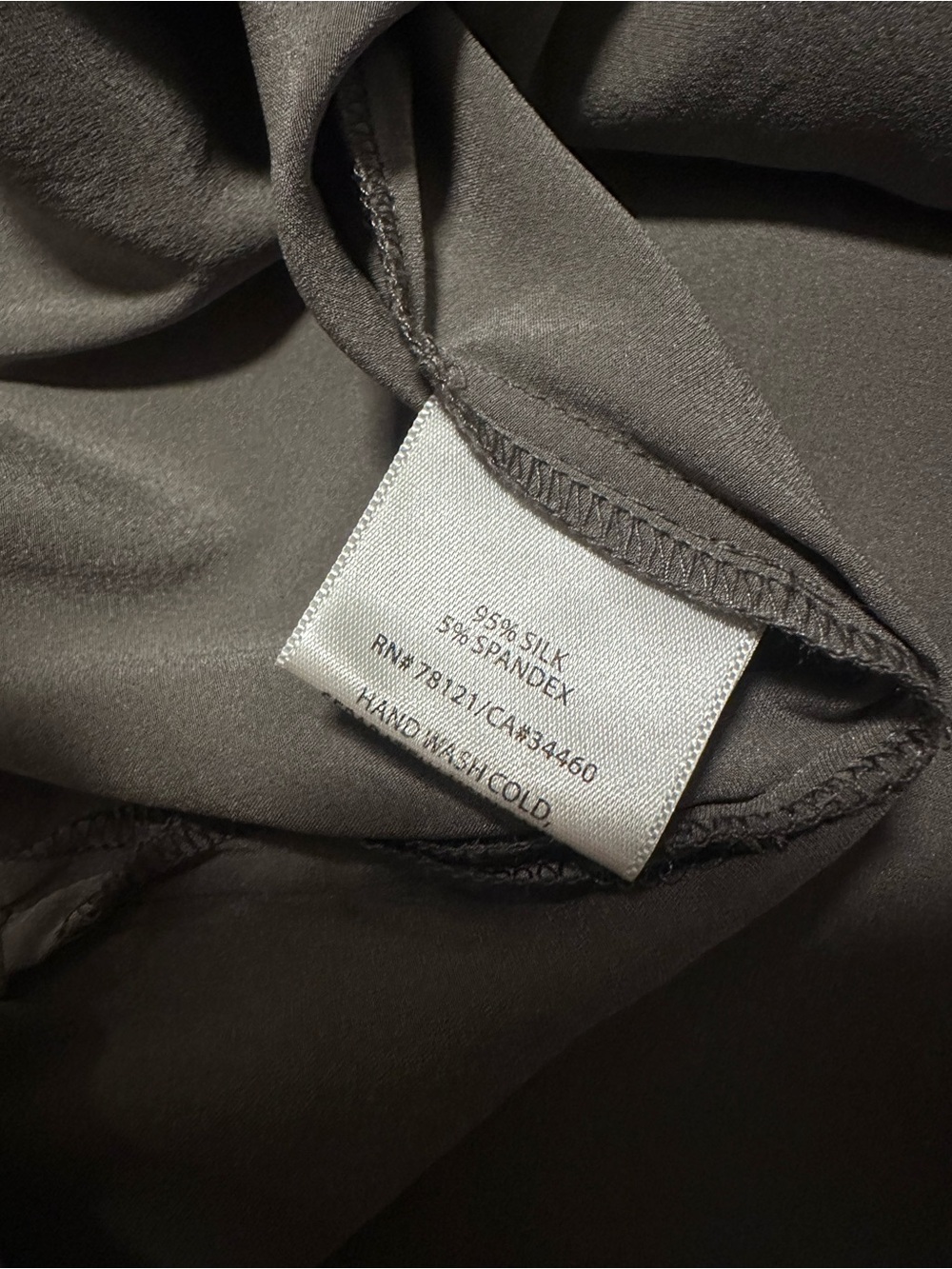 EILEEN FISHER Silver Gray Short-Sleeve Silk Blend Top - Picture 4 of 5